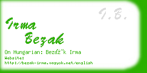 irma bezak business card